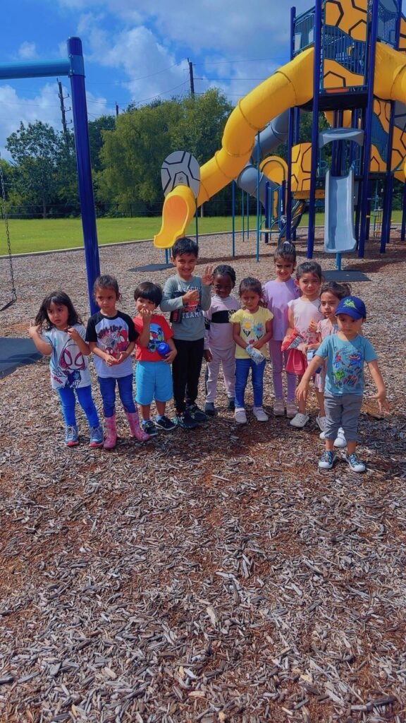 School-age children enjoying supervised outdoor play