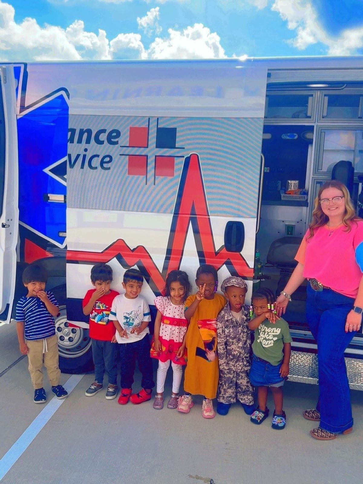 Children during a supervised ambulance community visit