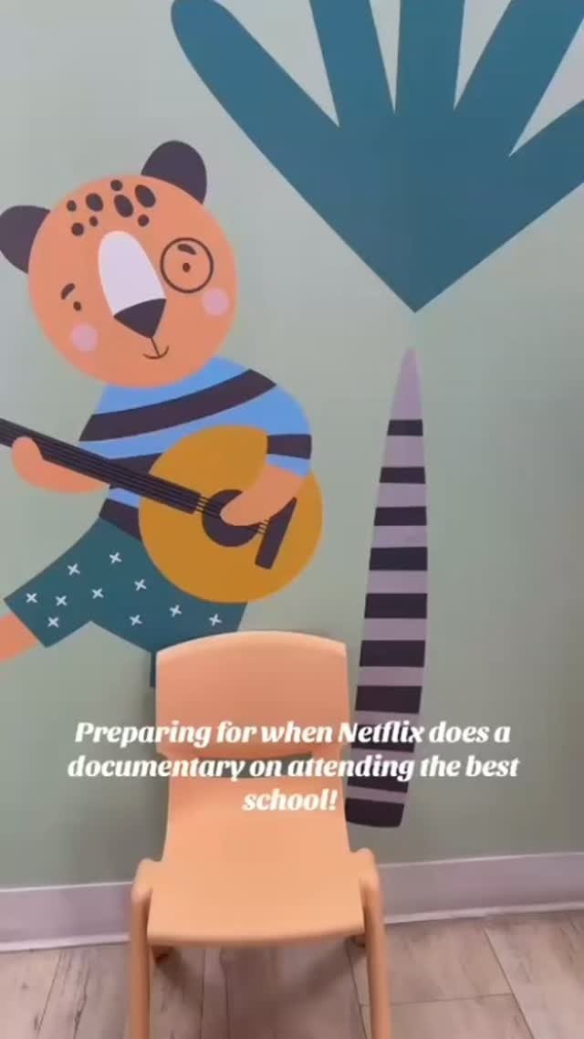 Colorful child-friendly mural inside Starz R Us
