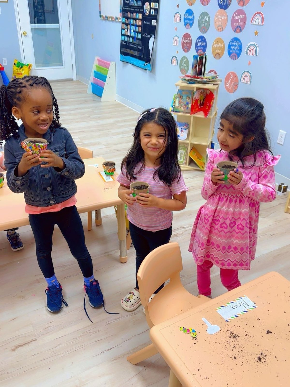 Children participating in a creative classroom activity